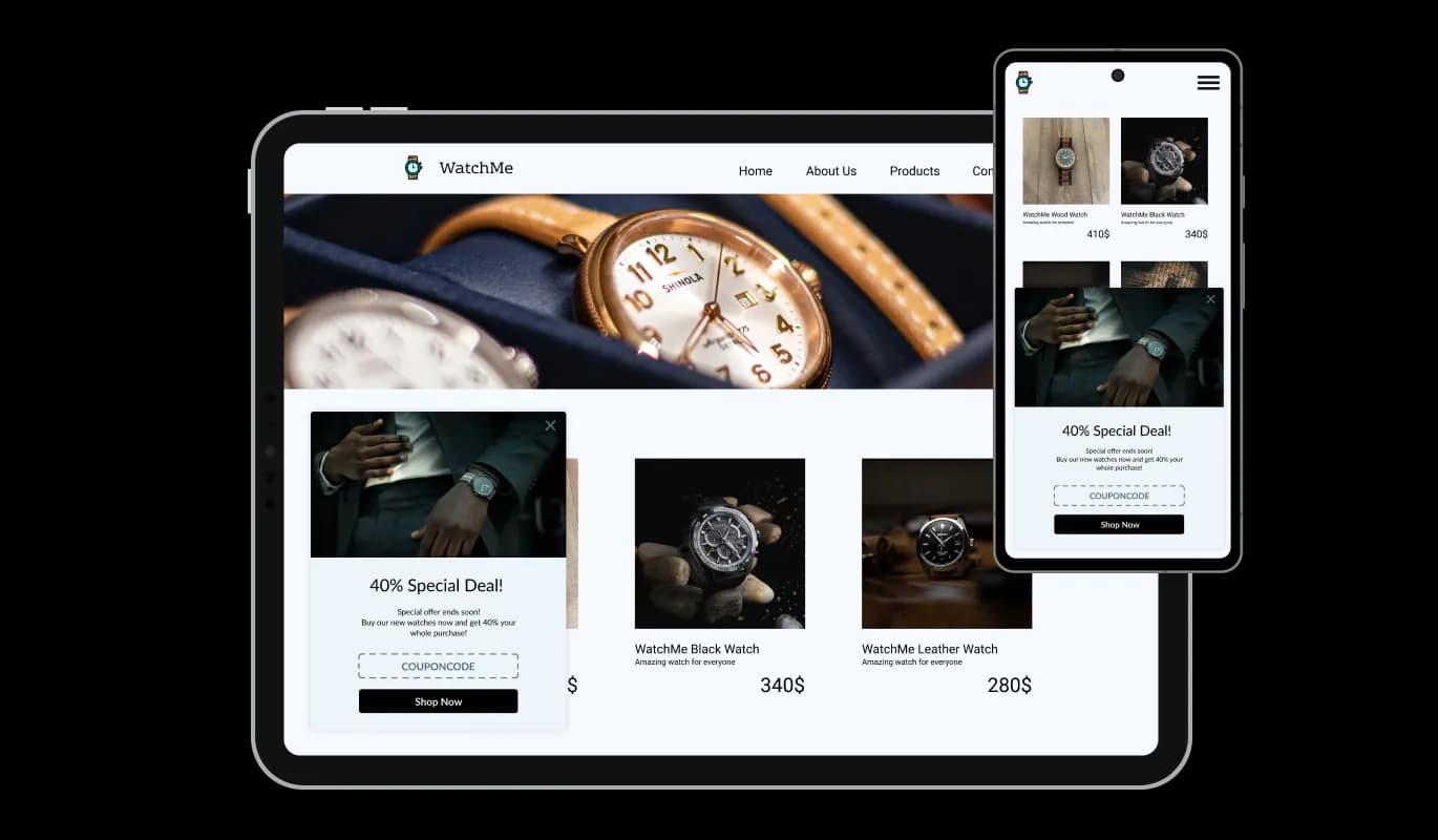 Corner Pop-up Builder - Perfectly responsive display on Any Device