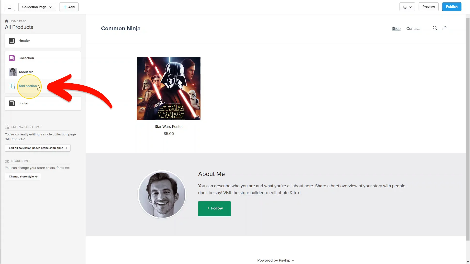 Add new section
