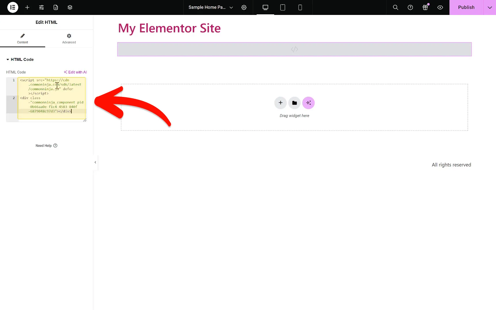 Add the AdBlocker Detector Embed Code