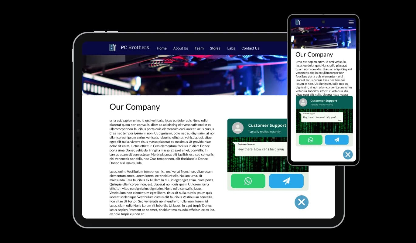 All In One Chat - Perfectly Responsive WordPress's All in One Chat