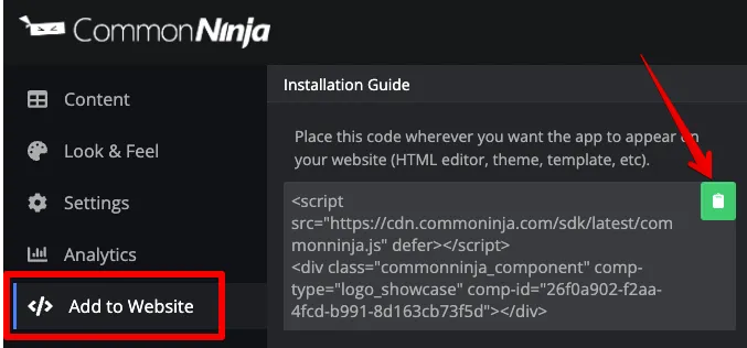 Copy Common Ninja’s Code