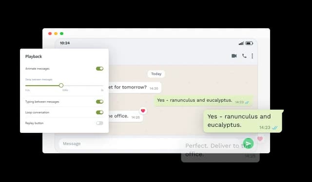 WhatsApp Conversation - Animated Conversation Playback