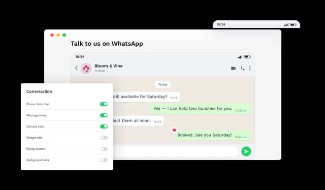 WhatsApp Conversation - Status Bar and Conversation Controls