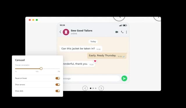 WhatsApp Conversation - Carousel Controls