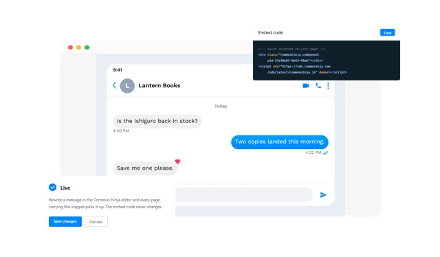Messenger Conversation - No Build Step, No Developer