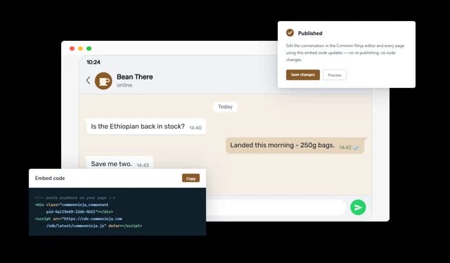 WhatsApp Conversation - Easy to Embed