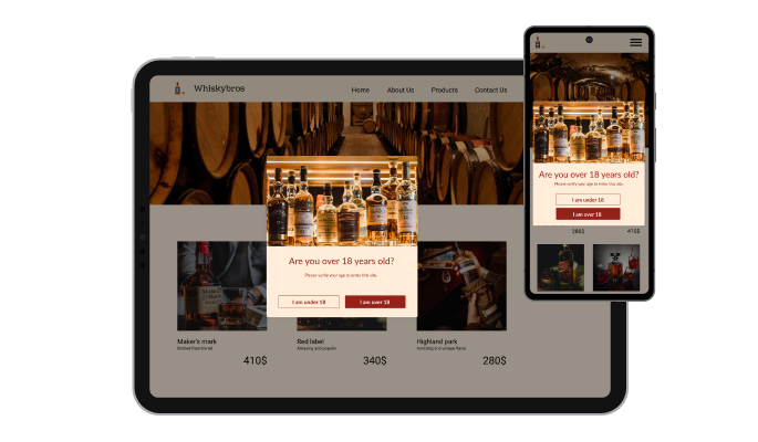 Age Verification - Perfectly Responsive Design for your Shogun store