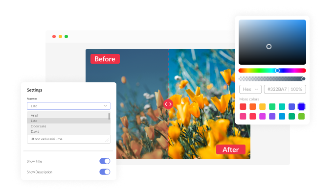 Before & After Slider - Fully Customizable integration design