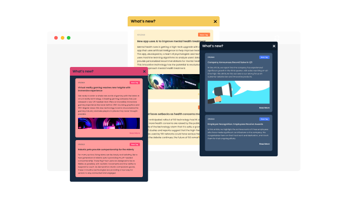 Announcements - Selection of colorful skins for your Unbounce landing page