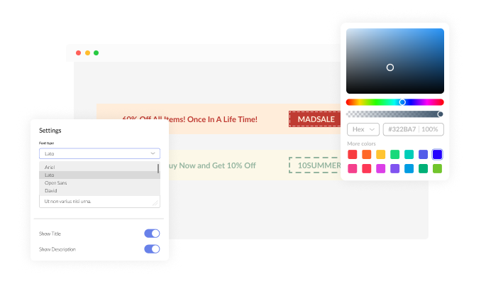 Coupon Bar - You can fully customize the extension design