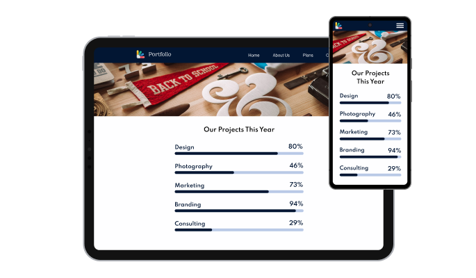Progress Bars - A perfect responsive design for your Portfoliobox portfolio