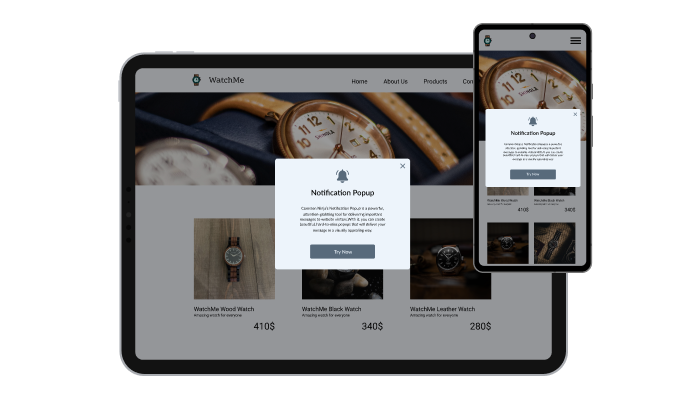 Notification Popup - Fully Responsive Design for your Shopify store