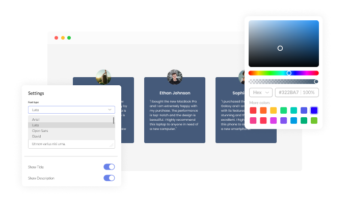 Testimonials Slider - You can fully customize the widget design