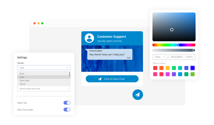 Telegram Chat - Completely customizable plugin design