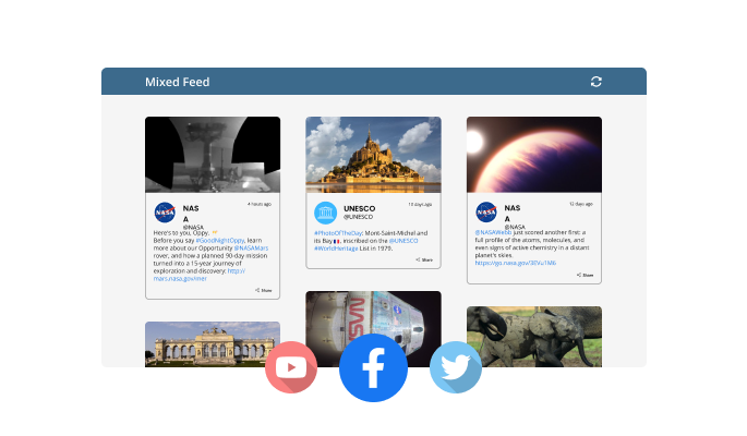 Social Media & RSS Feeds - Various feed modes