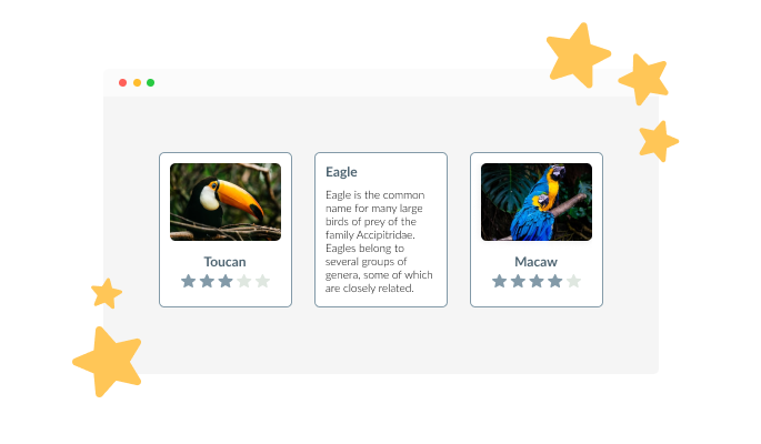 Flip Cards - Ratings can be customized