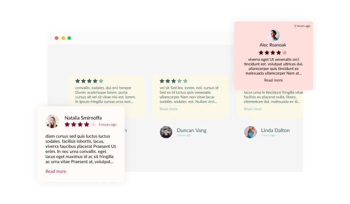 Google Reviews - Different Reviews Types on OnePager Google Reviews 