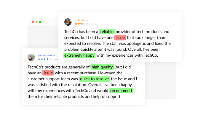 Google Reviews - Keywords can be included or excluded