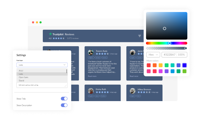 Trustpilot Reviews - You can fully customize the widget design
