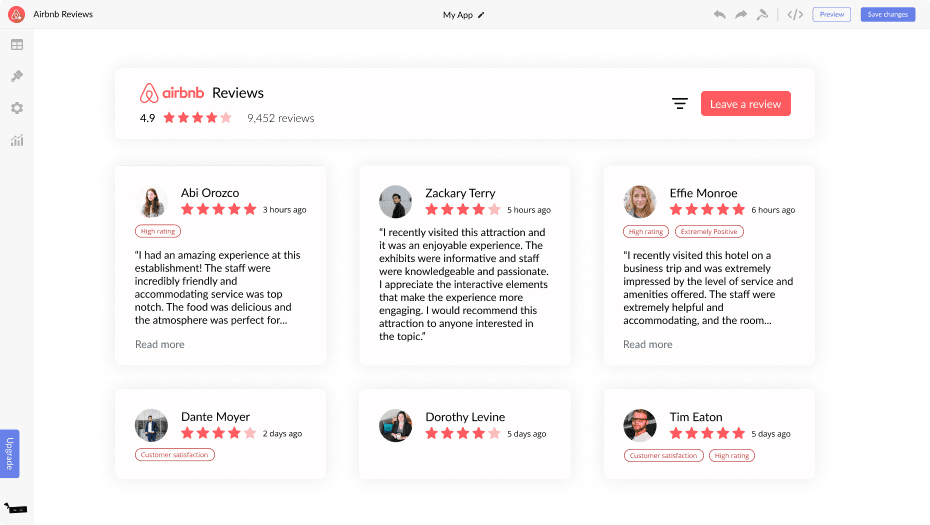 Airbnb Reviews for Webflow