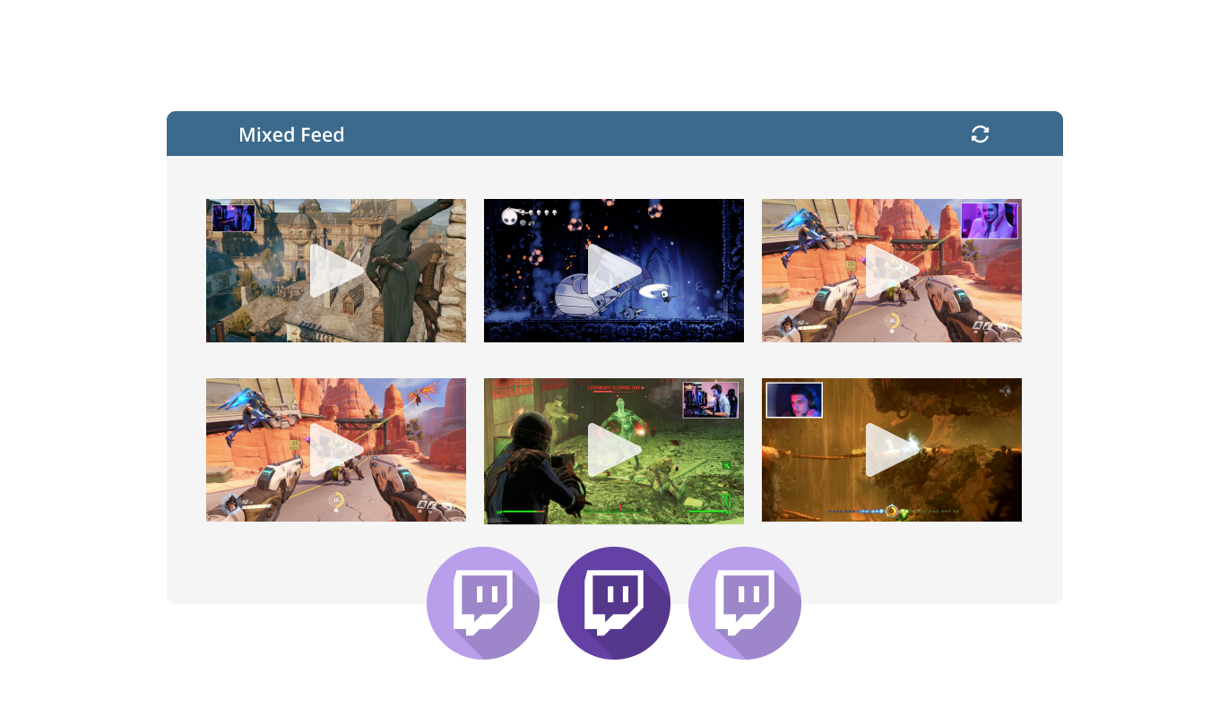 Twitch Feed - Different Feed Types
