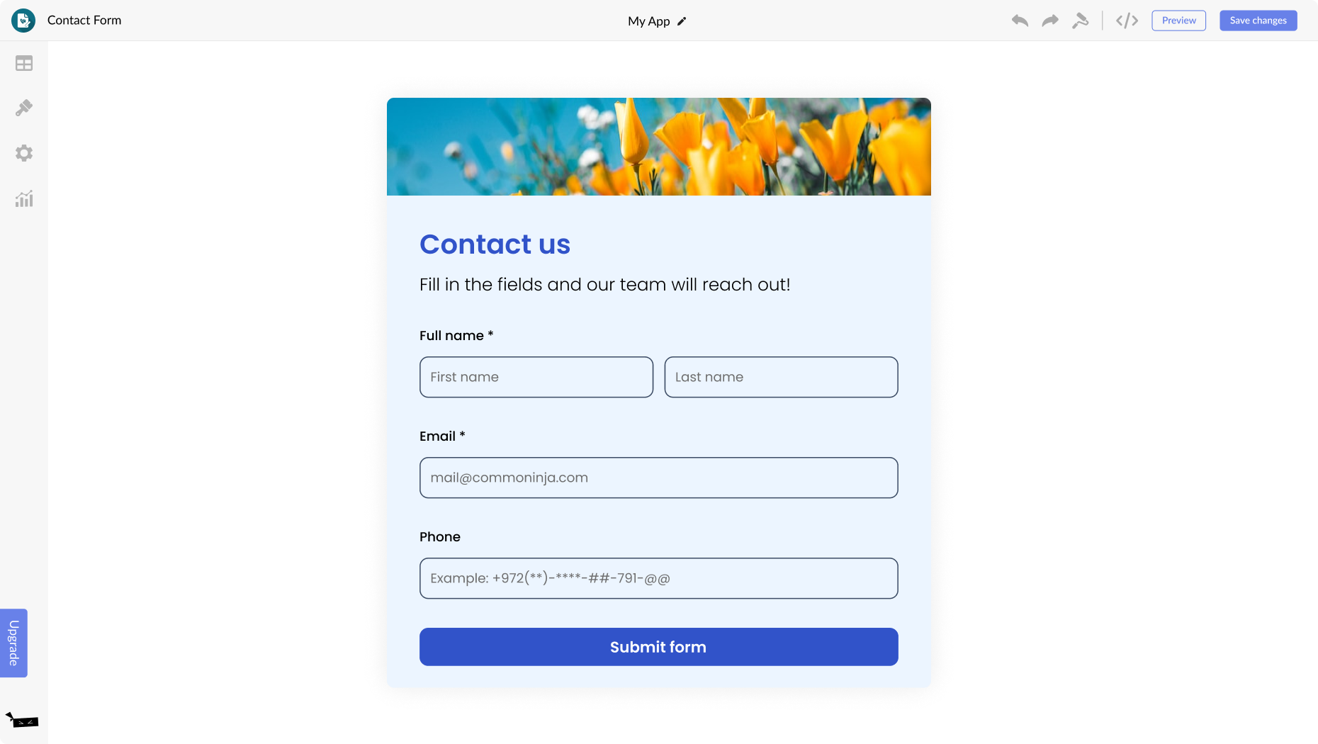 Contact Form for Portfoliobox