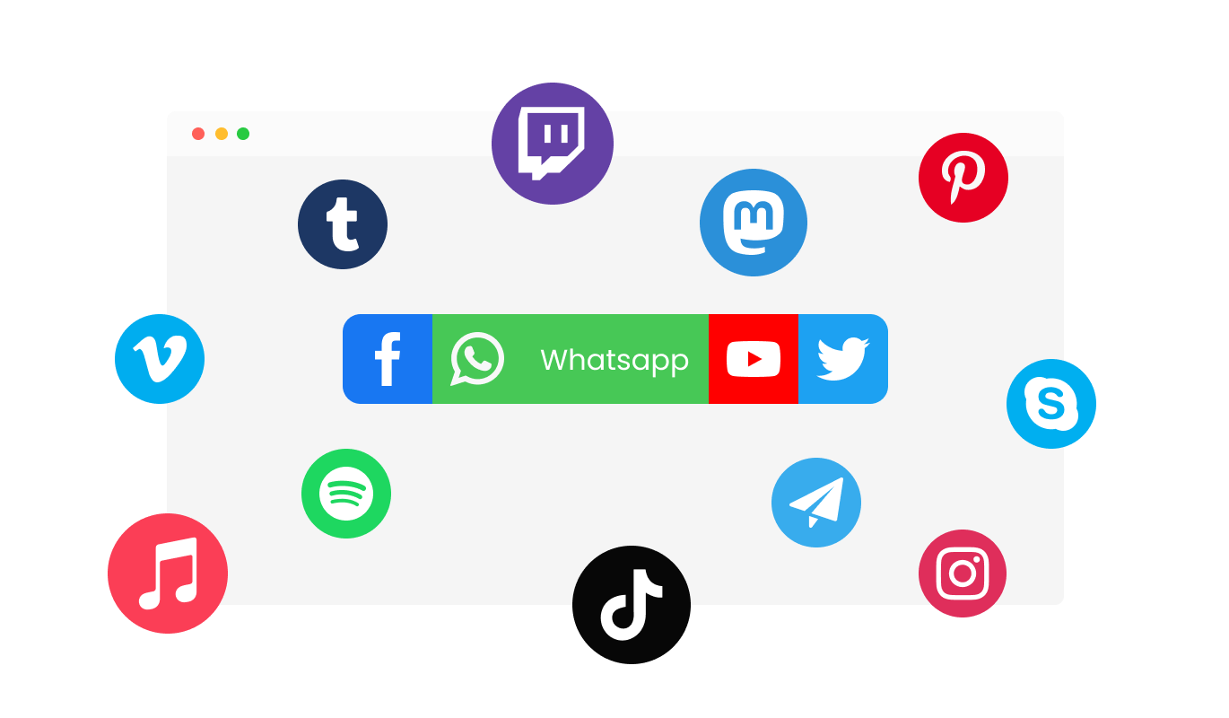 Social Media Links - A Large Selection of Platforms & Icons