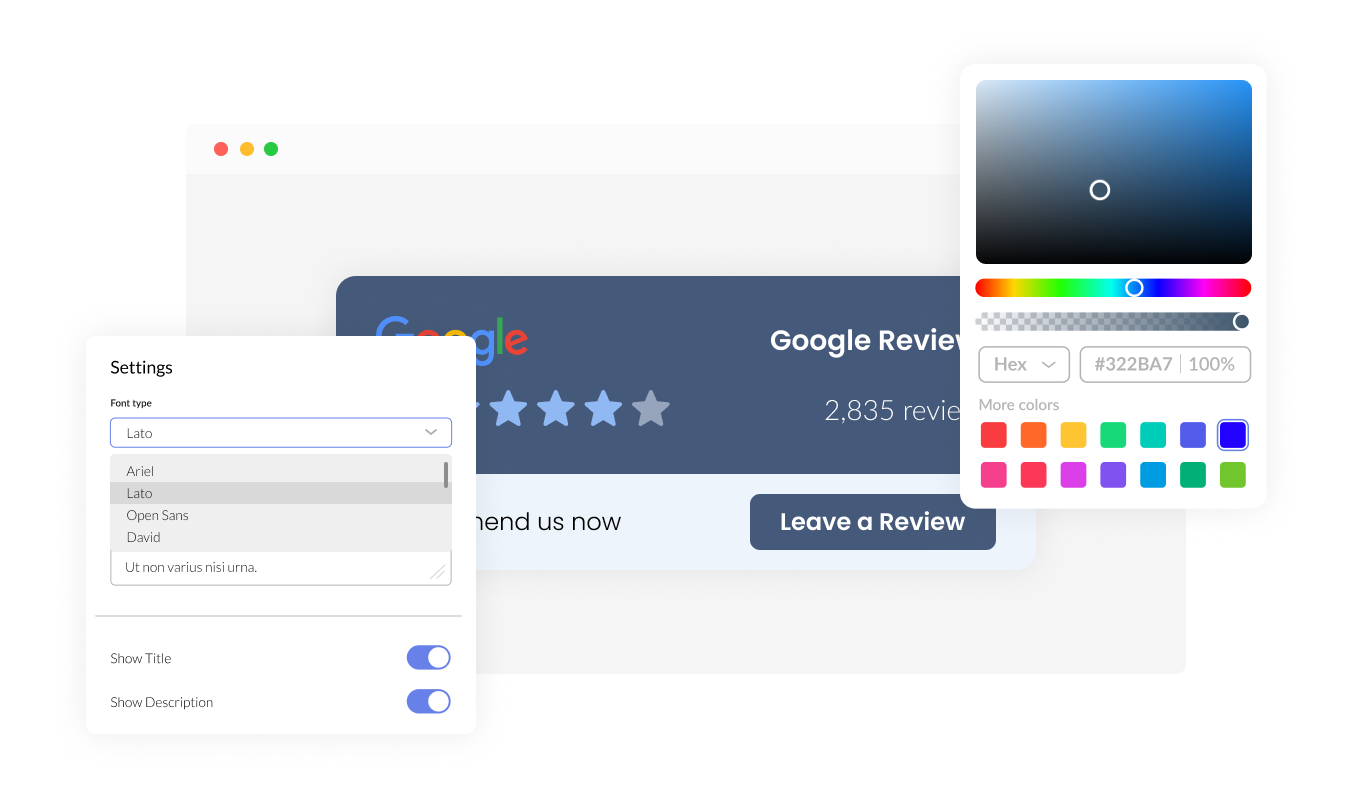 Reviews Badge - Unlimited Customization Choices