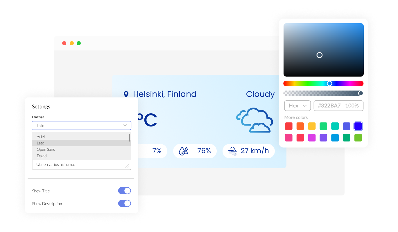 Live Weather Forecast - Customizable Live weather forecast plugin Design