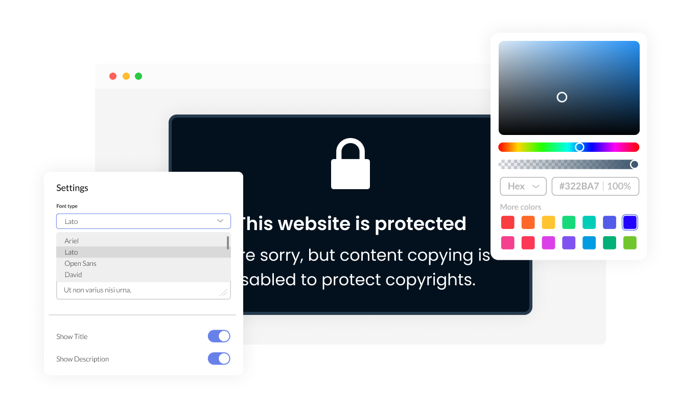 Right Click Protection - Complete Customization Options