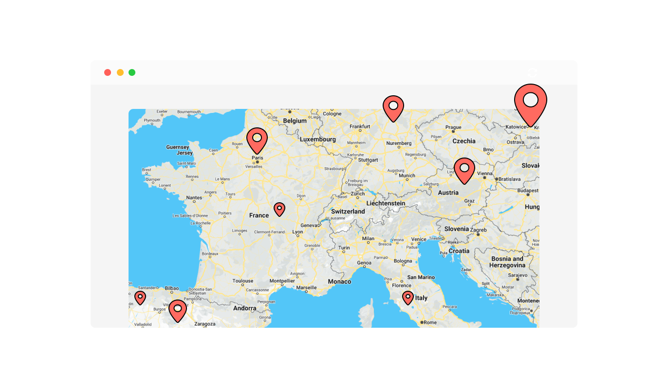 Google Maps - Show Your Spread with Novi Builder Google Maps widget