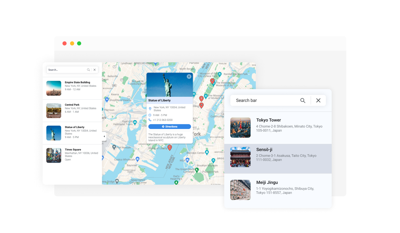 Google Maps - Easily Accessible List of Locations via Google Maps integration