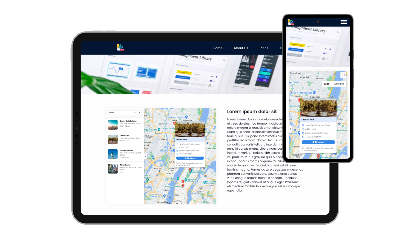 Google Maps - Ucraft Google Maps widget: Designed for Responsiveness on All Devices