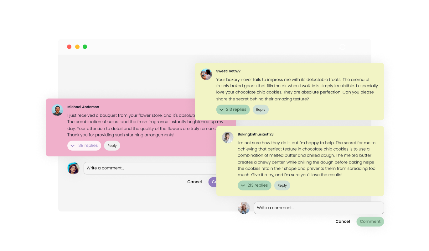 Comments - Engage in Conversations with Reply Feature