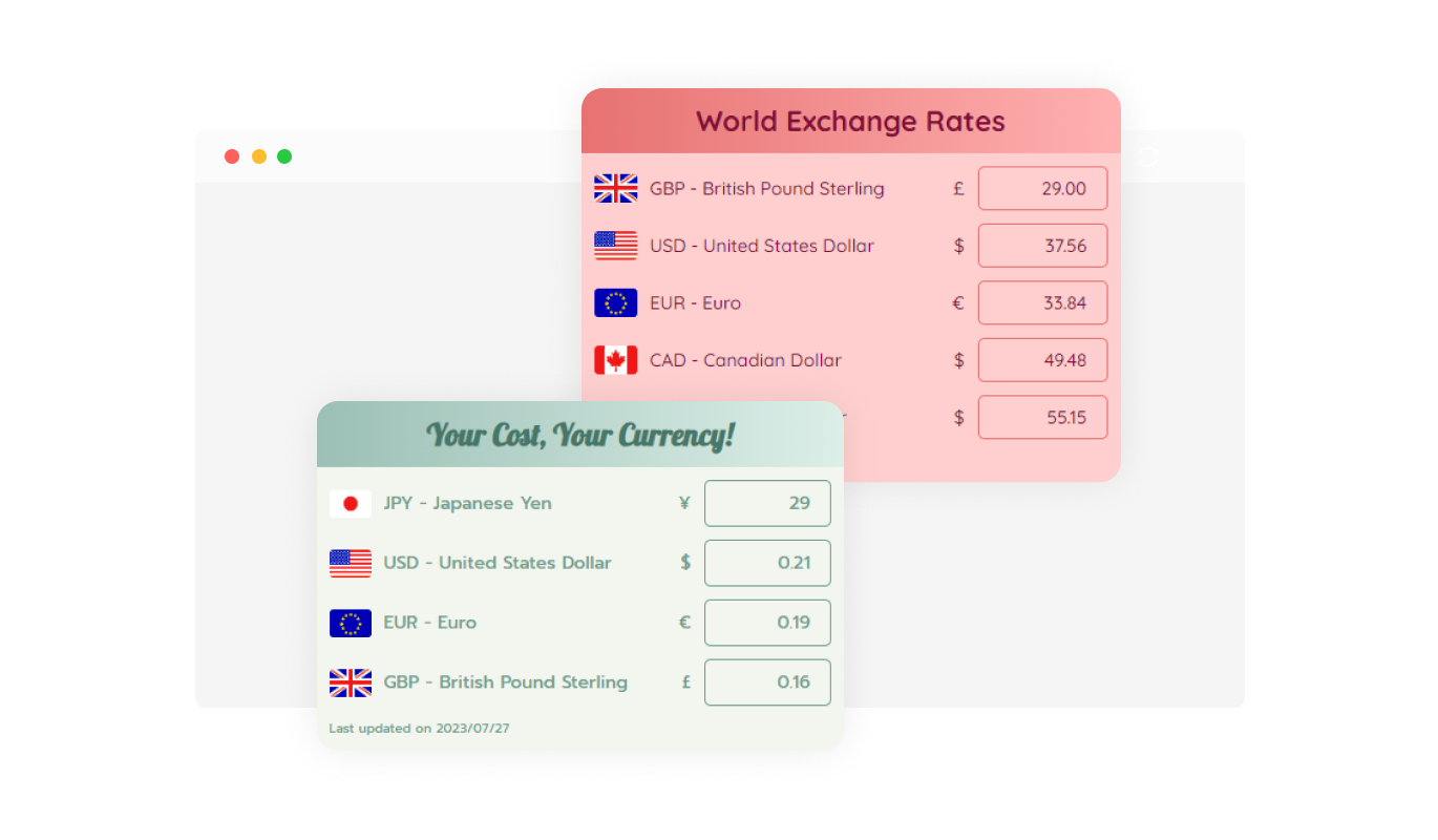 Currency Converter - Stylish Currency Skins Selection