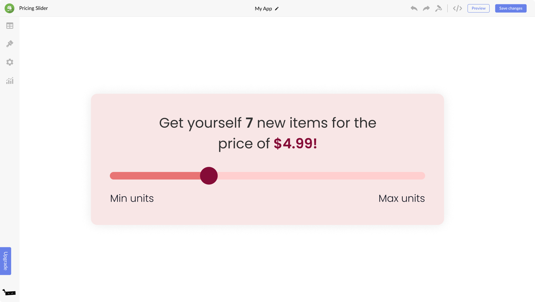 Pricing Slider for Bubble