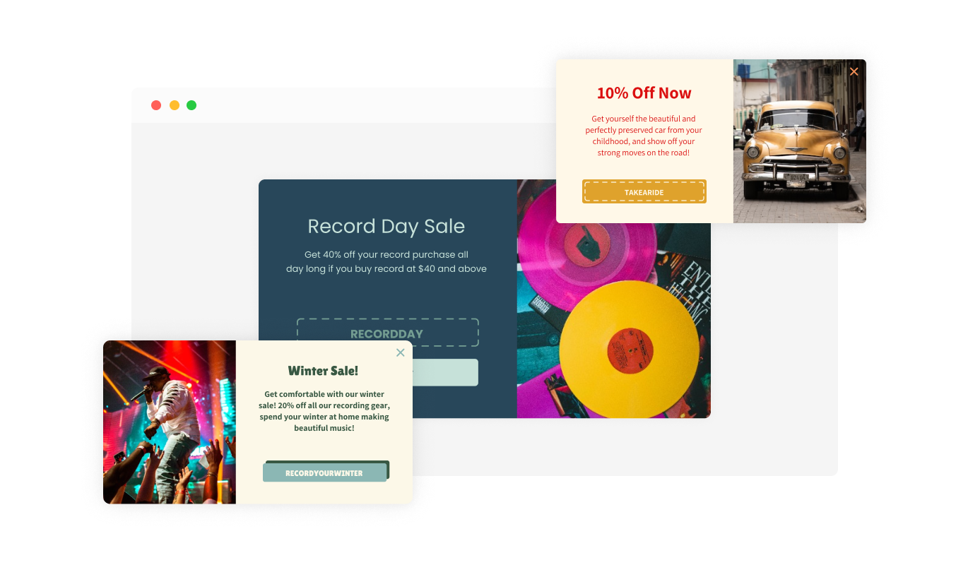 Corner Coupon Pop-up - Selection of Appealing Themes