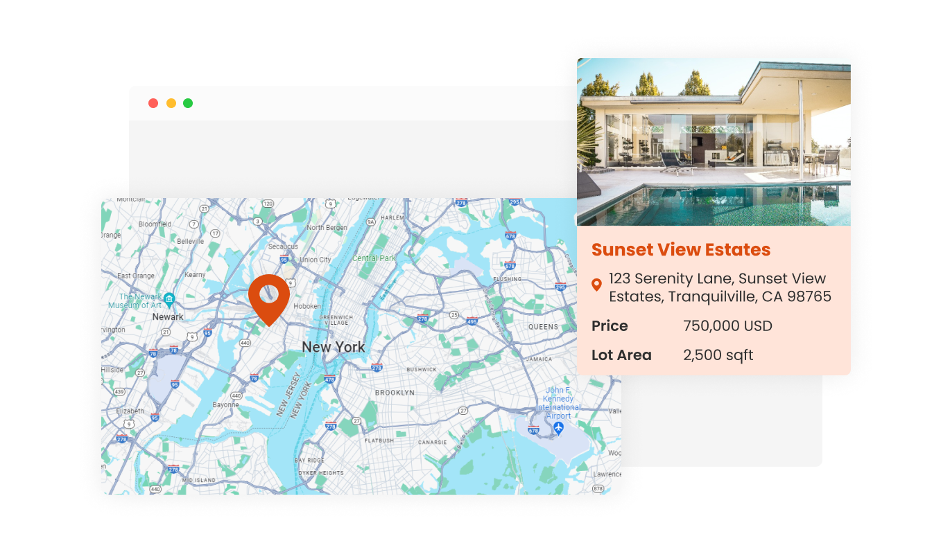 Real Estate Listings - Interactive Property Location