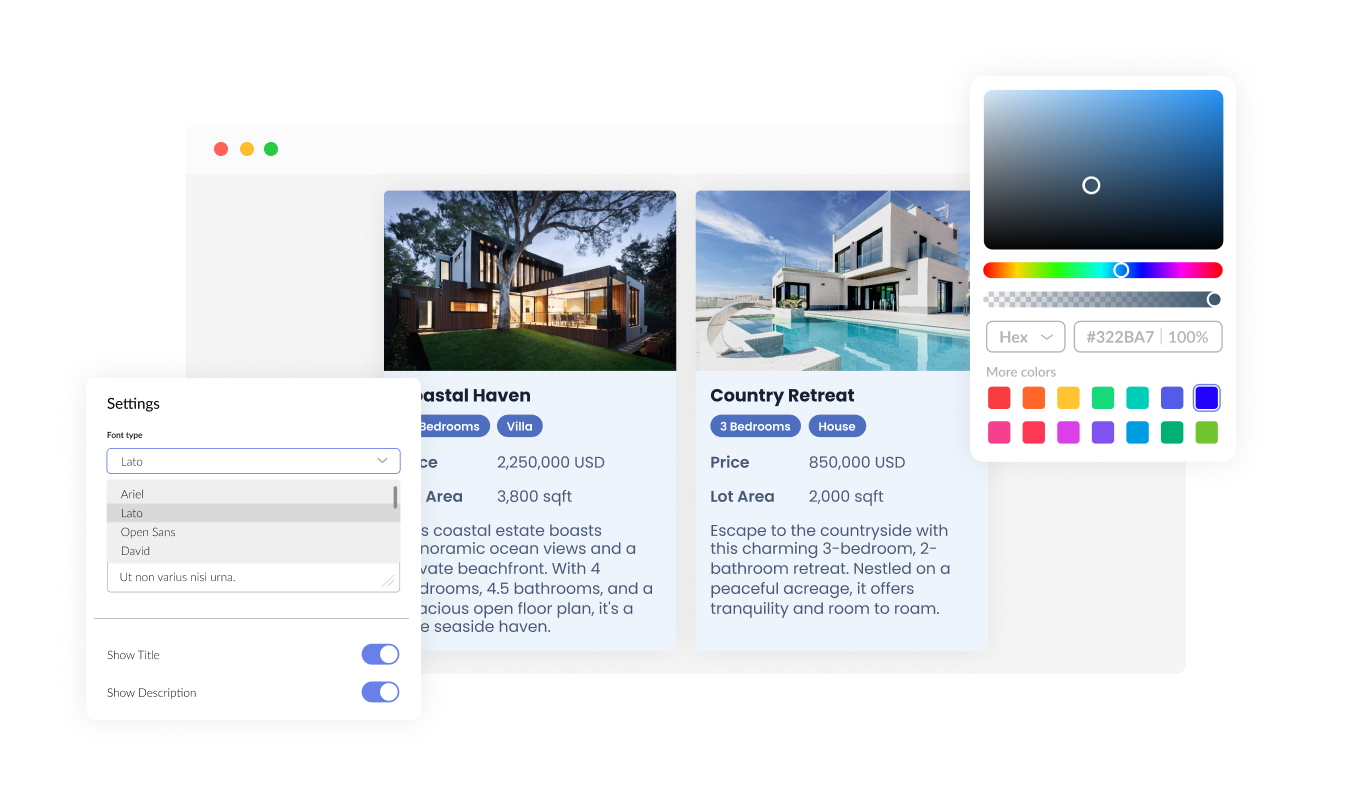 Real Estate Listings - Fully customizable Joomla Real estate listings design
