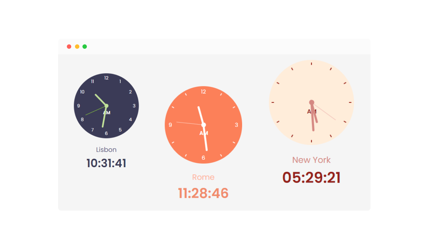 World Clock - Customizable Markers Formats for Classic Clocks