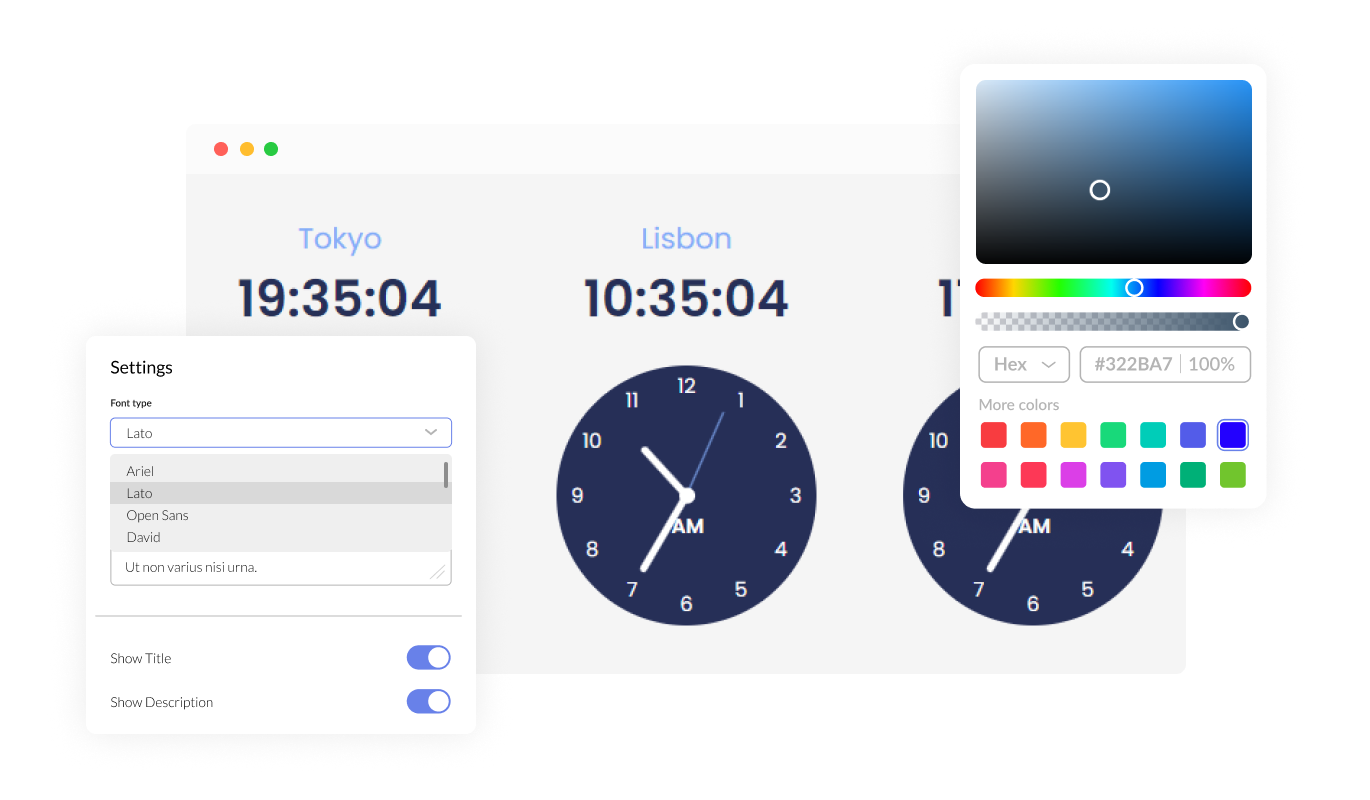 World Clock - Fully Customizable World Clock widget