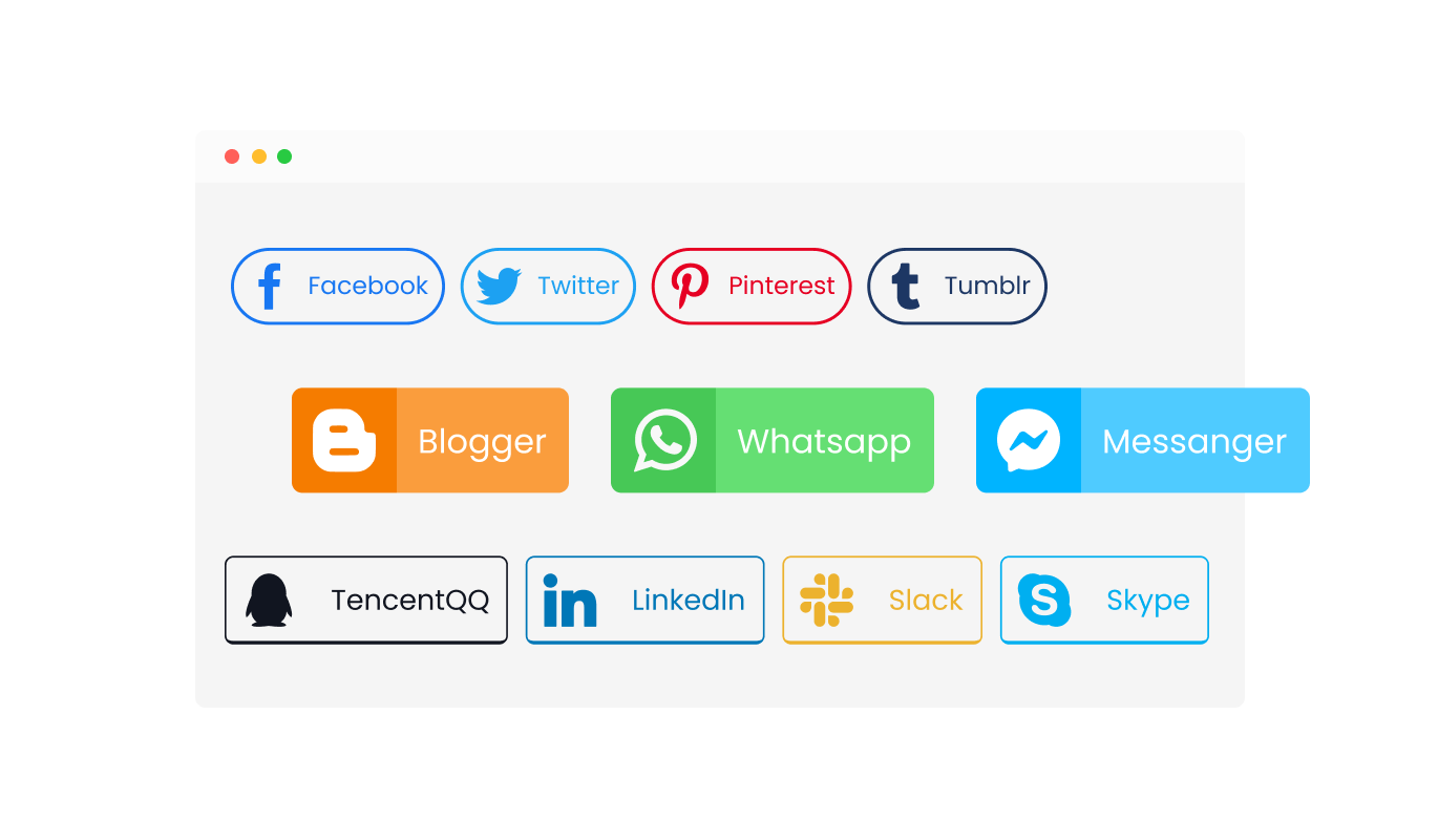 Social Share Buttons - Diverse Button Styles for Enhanced Aesthetics