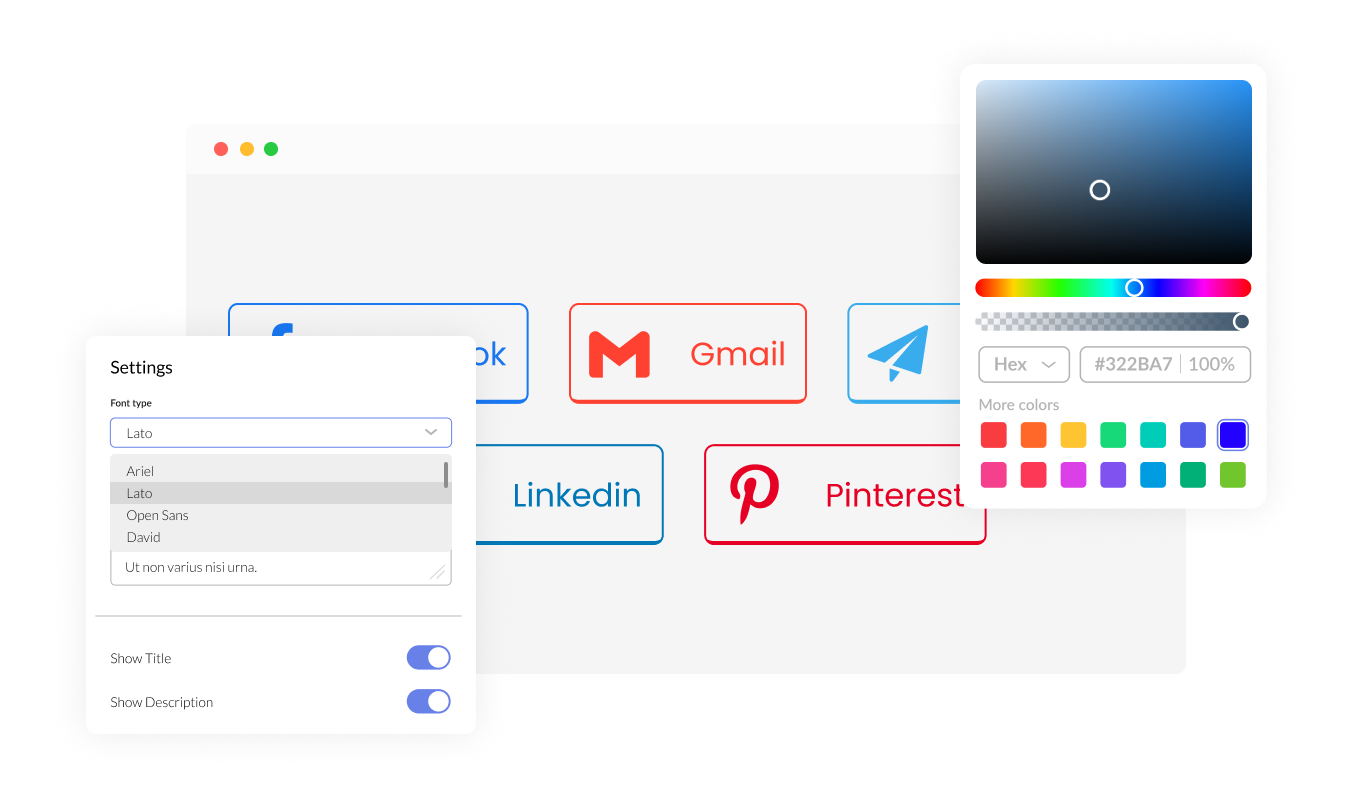 Social Share Buttons - Fully Tailorable Sendinblue Social Sharing Buttons