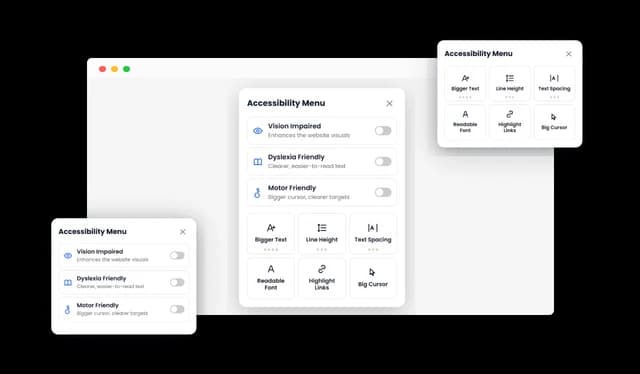 Accessibility - Varied Website Accessibility Tool Layouts