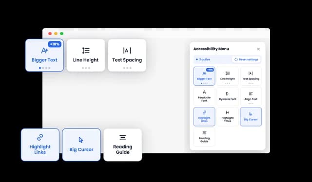 Accessibility - Text, Reading, and Navigation Adjustments