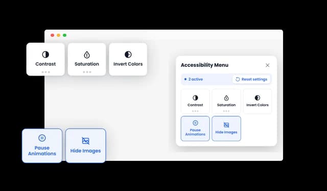 Accessibility - Visual and Motion Controls in the Accessibility Widget