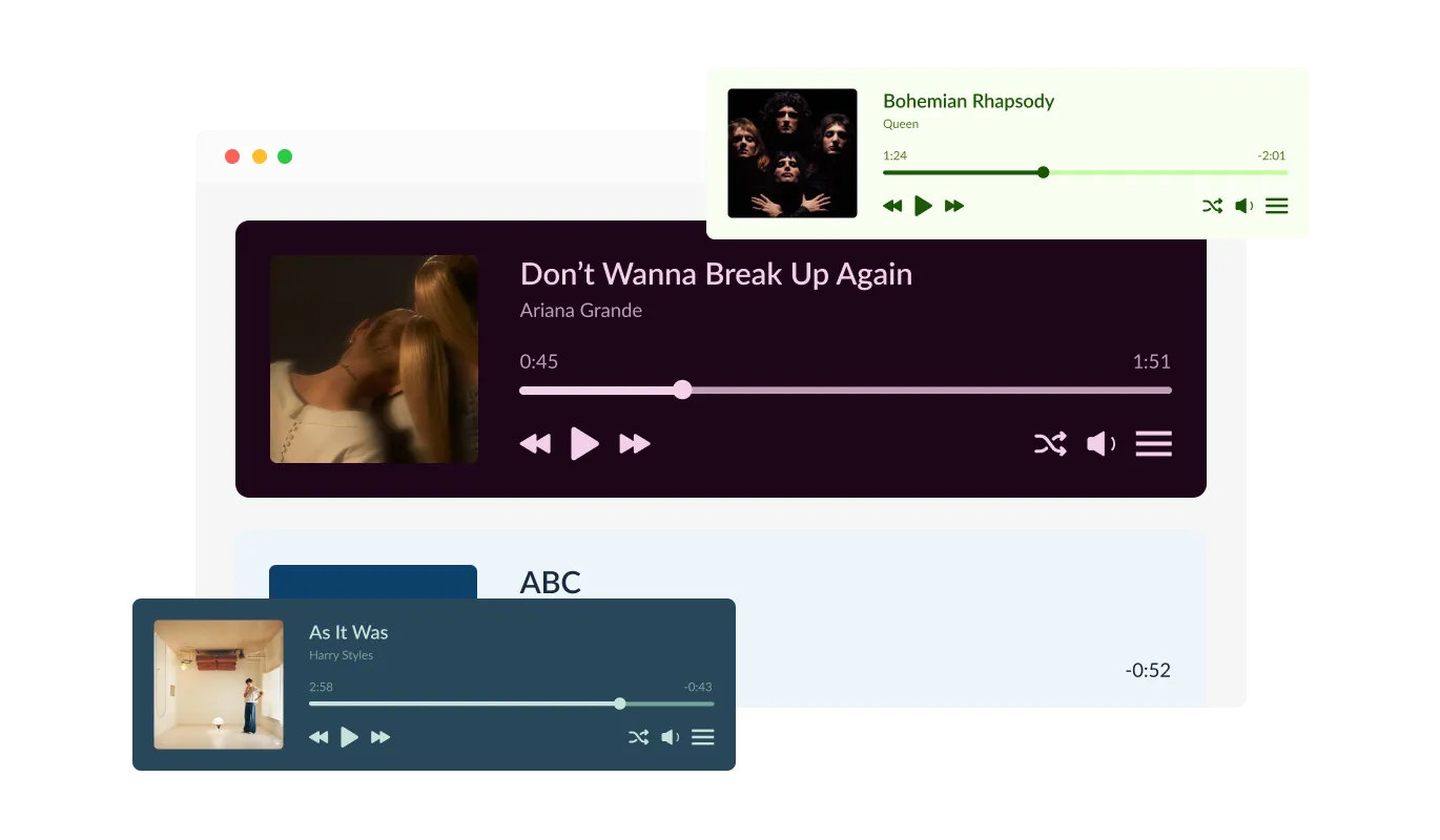 Music Player - A Variety of Professional Design Skins