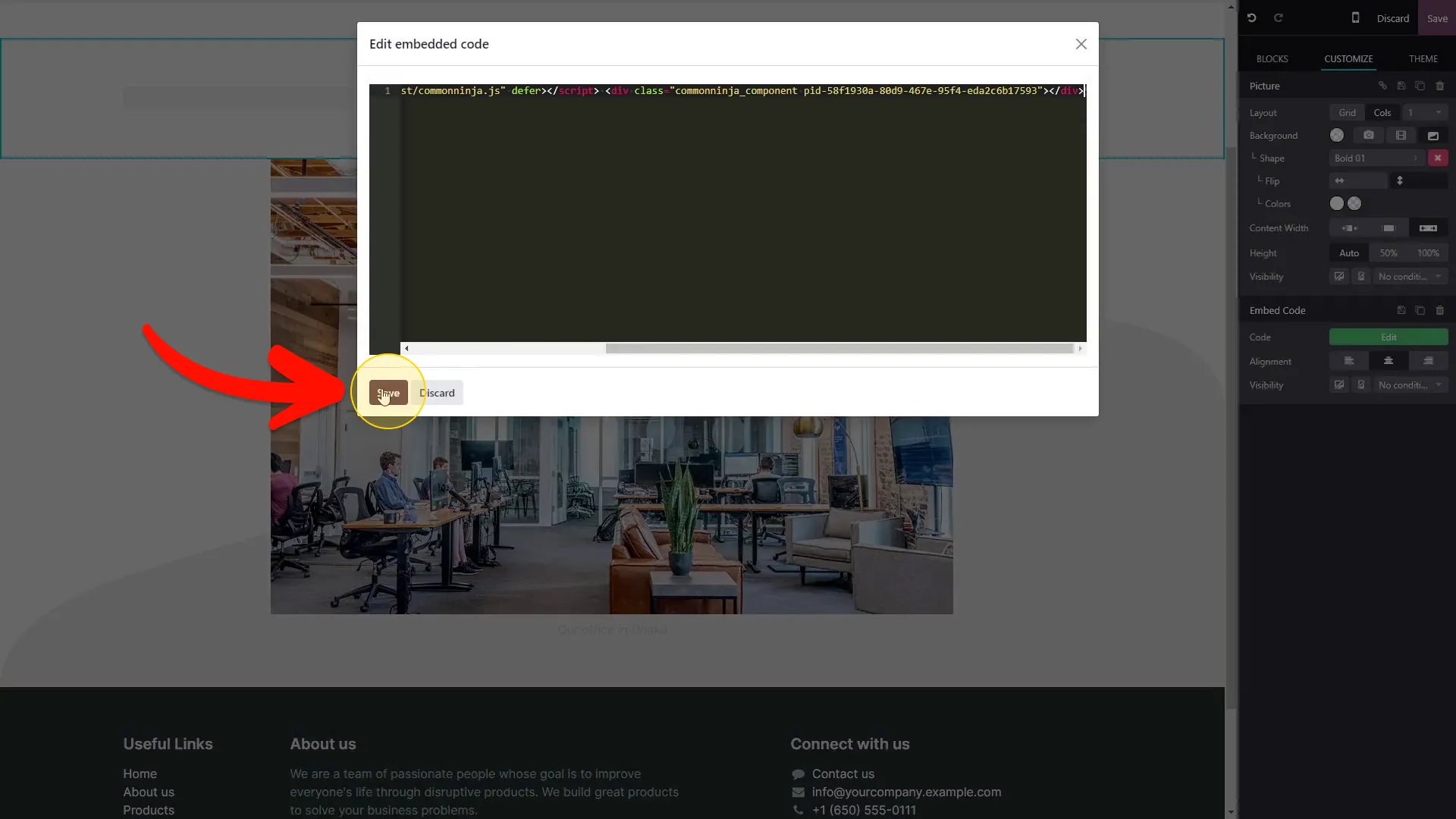 Enregistrez les modifications